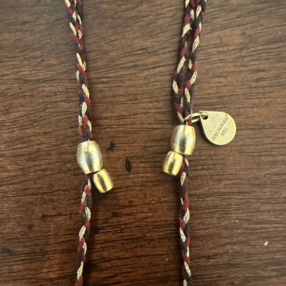 Alex & Ani braided cord and 925 gold plated chain station necklace - Picture 2 of 4